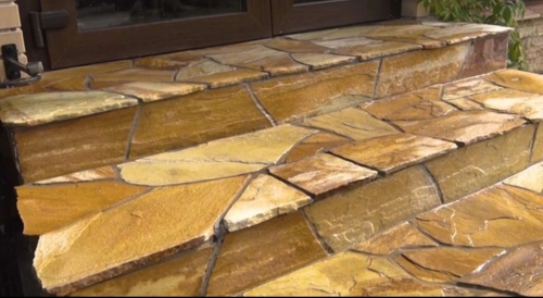 Плитняк златолит жёлтый золотистый для отмостки купить в Чистополе